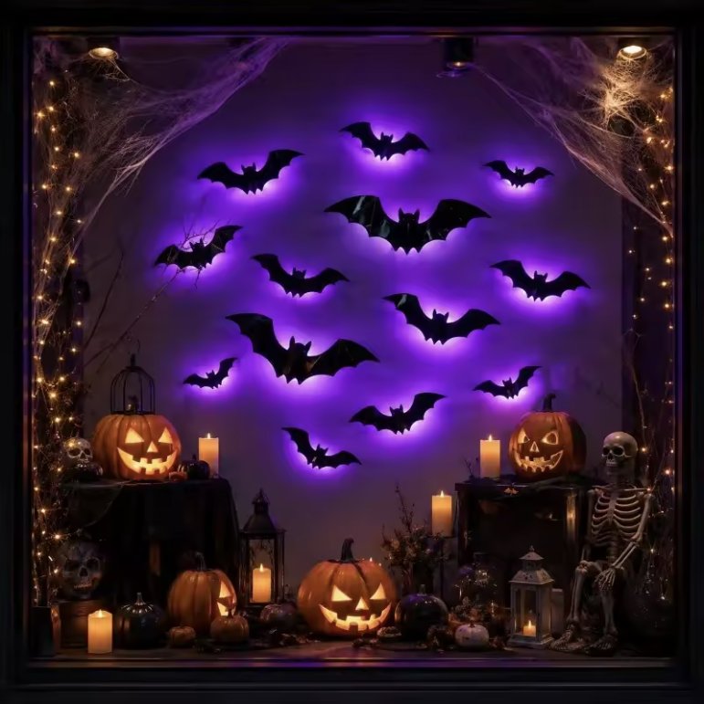 12PCS LED Halloween Bats 🦇